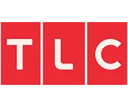 Logo of The Learning Channel (TLC) with white letters T, L, and C on a red background.